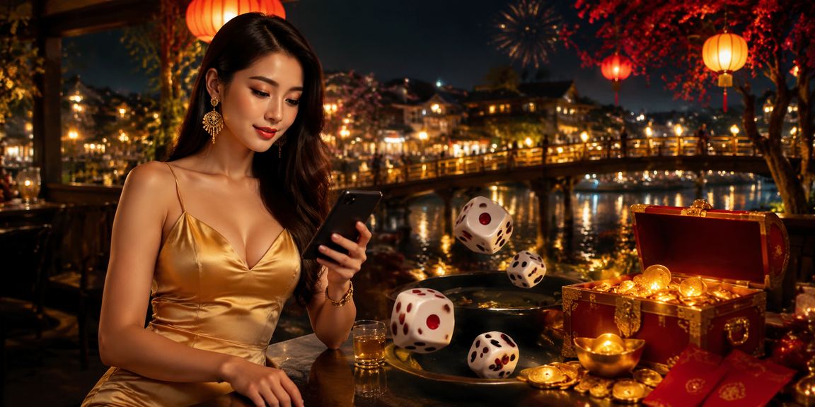 Người chơi tài xỉu tại Hội An trong không gian thư giãn bên tách cà phê